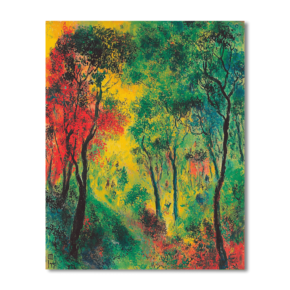 Marc Chagall Inspired Fantastical Forest  DIY Paint By Numbers