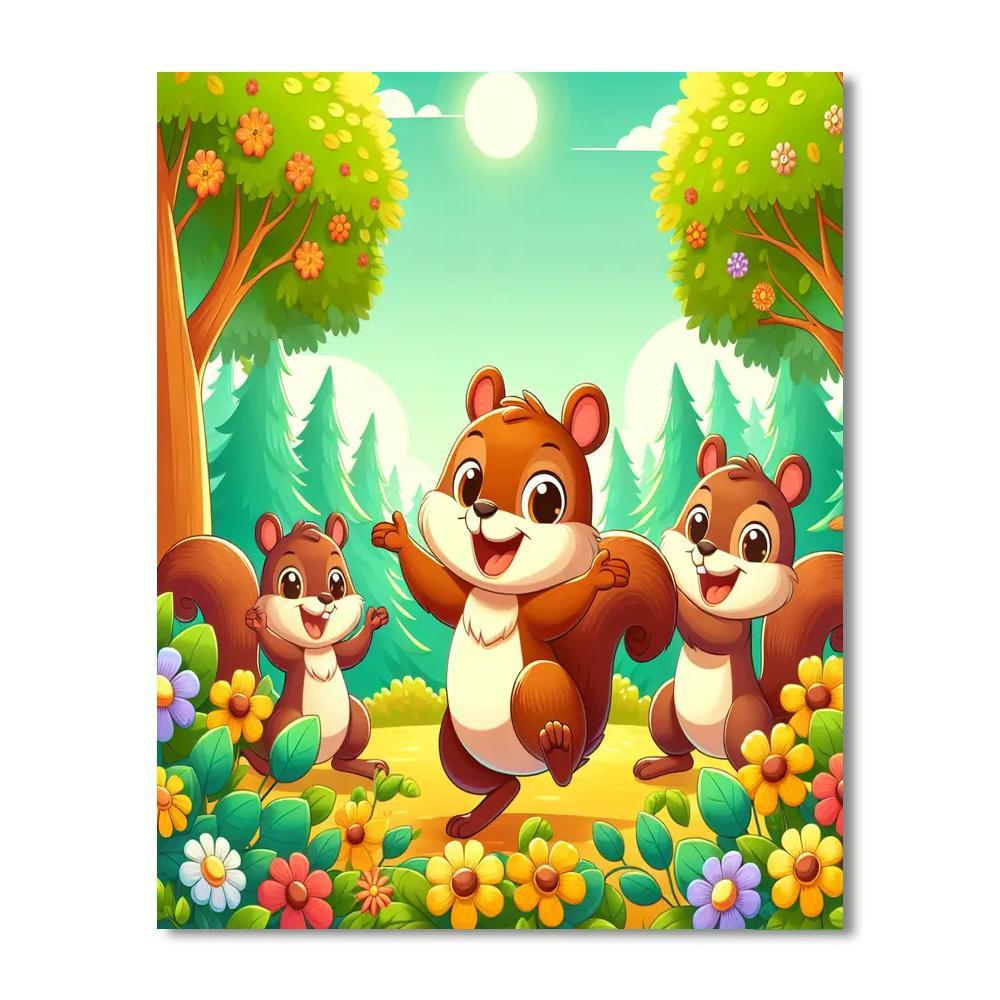 Sunshine Squirrels Numbered Painting Kits