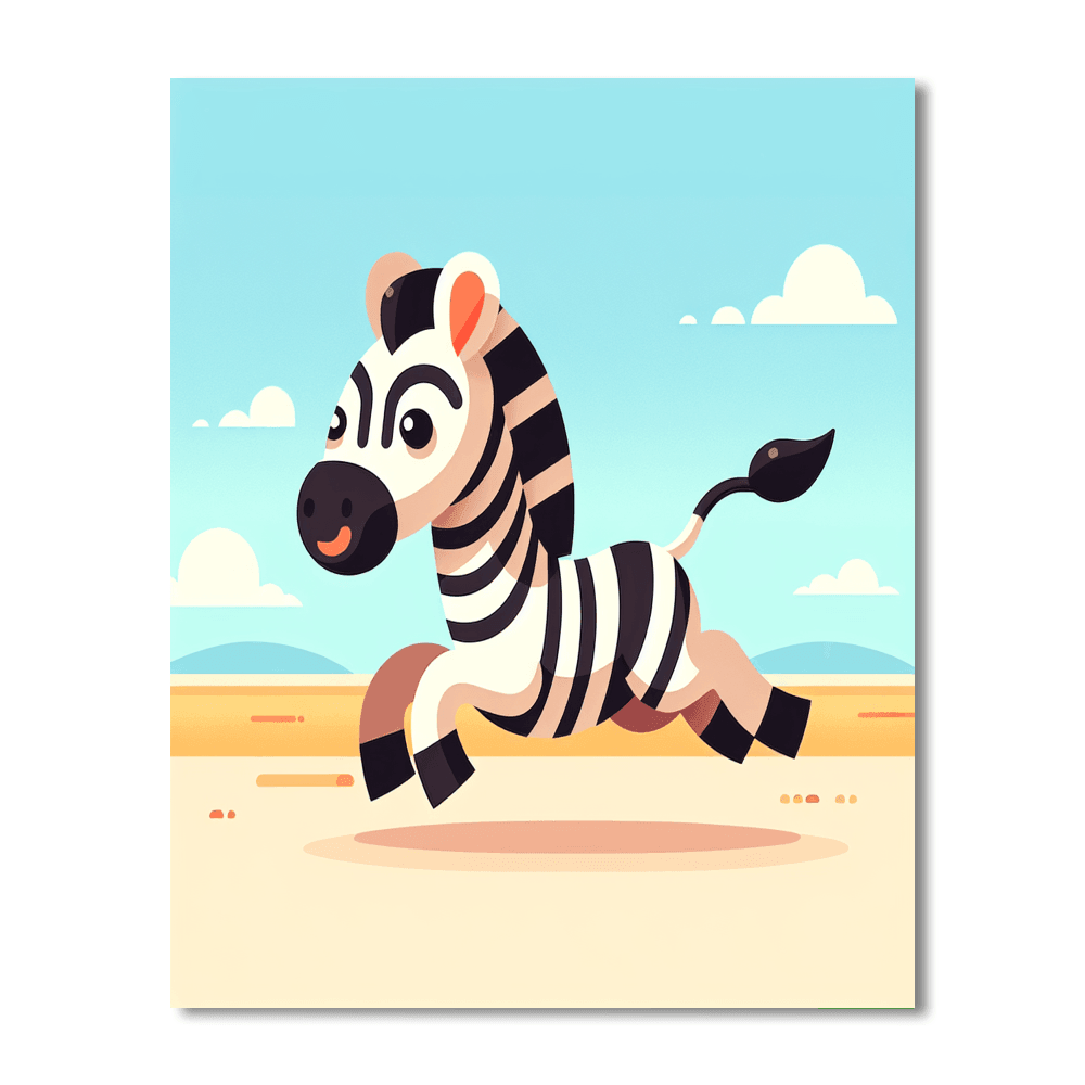 Zesty Zebra Number Painting
