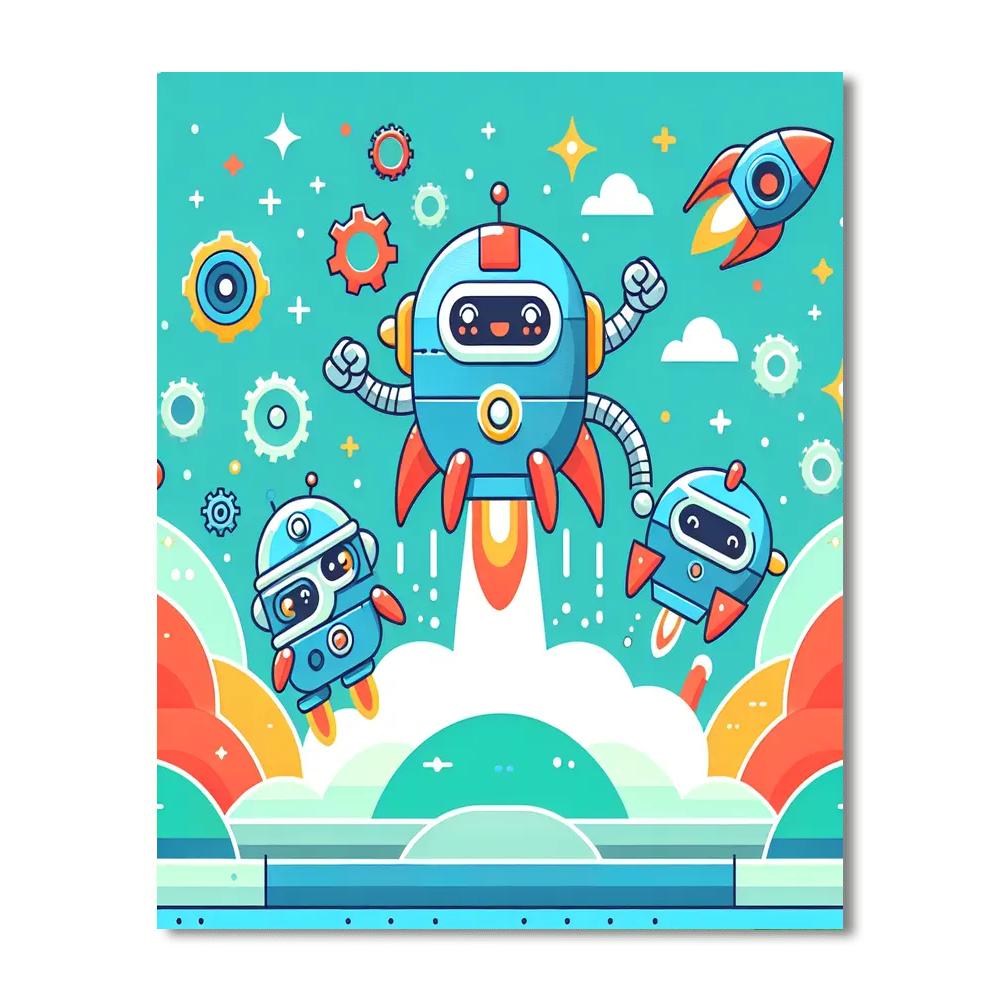 Robots And Rockets Numbered Painting Kits