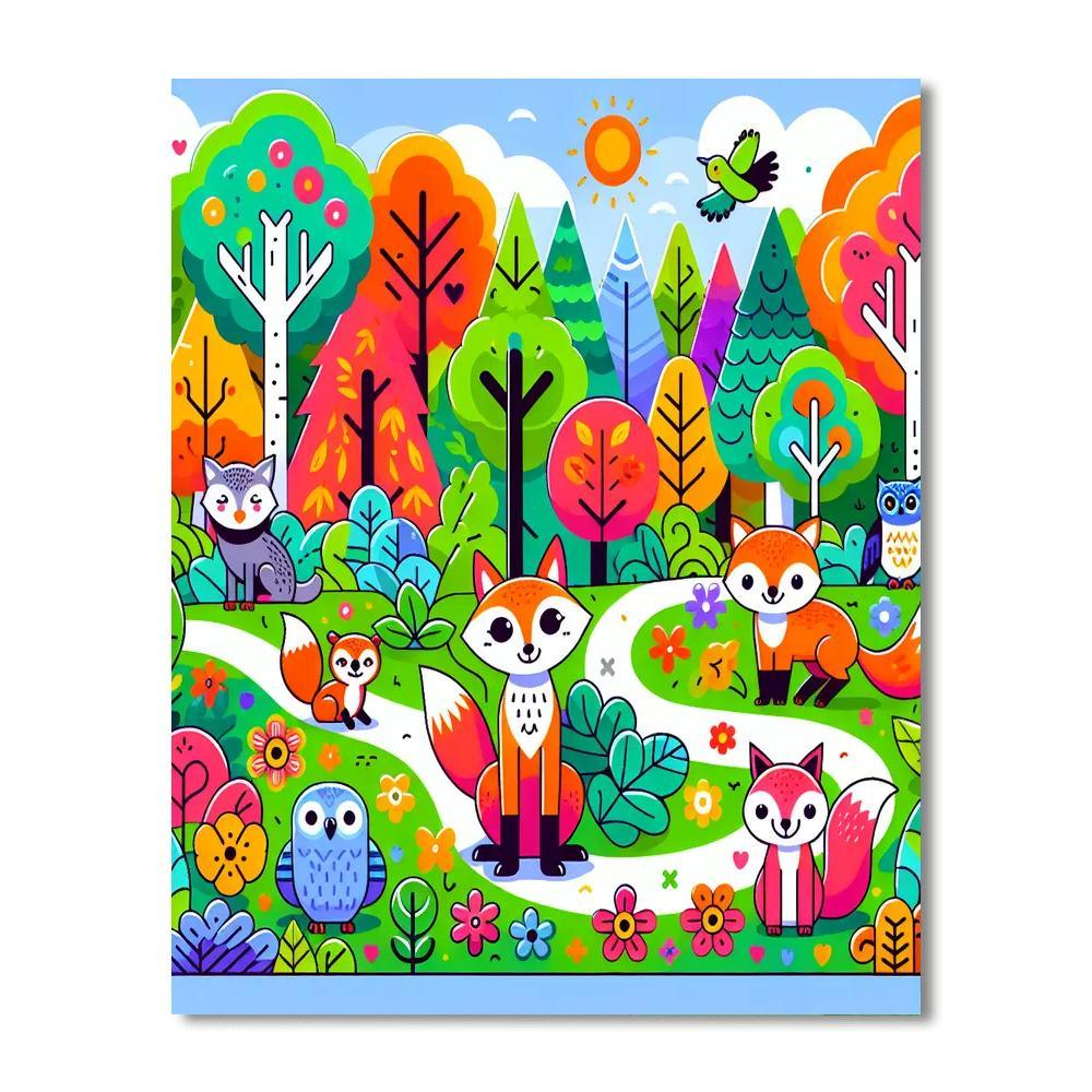 Playful Forest Adventures Paint By Numbers