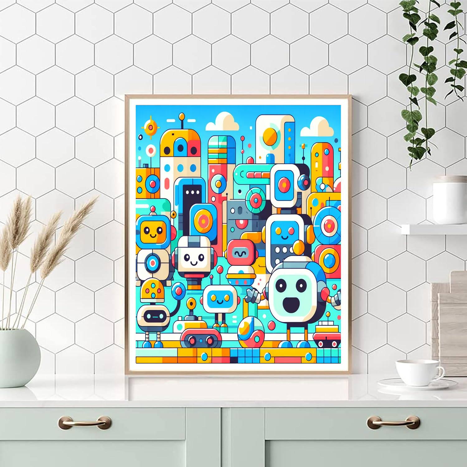 Amazing Robot Adventures Paint By Numbers Art