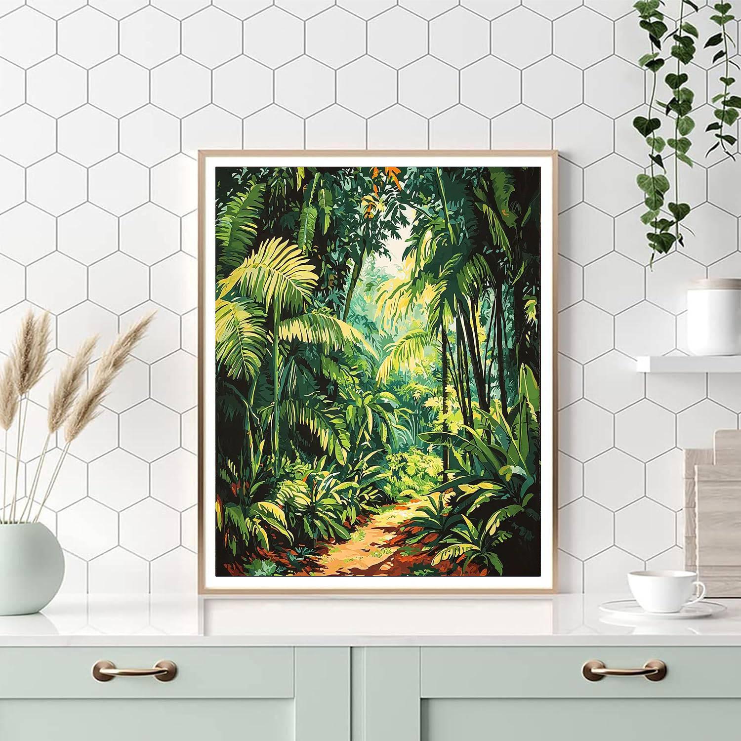 Henri Rousseau Inspired Emerald Canopy  Painting By Numbers Kit