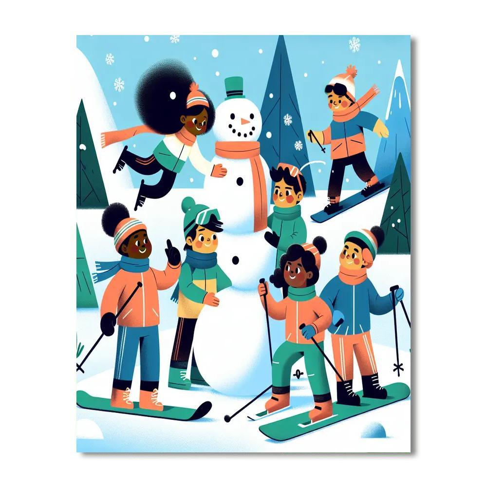 Fun Winter Sports Day Painting By Numbers Kit