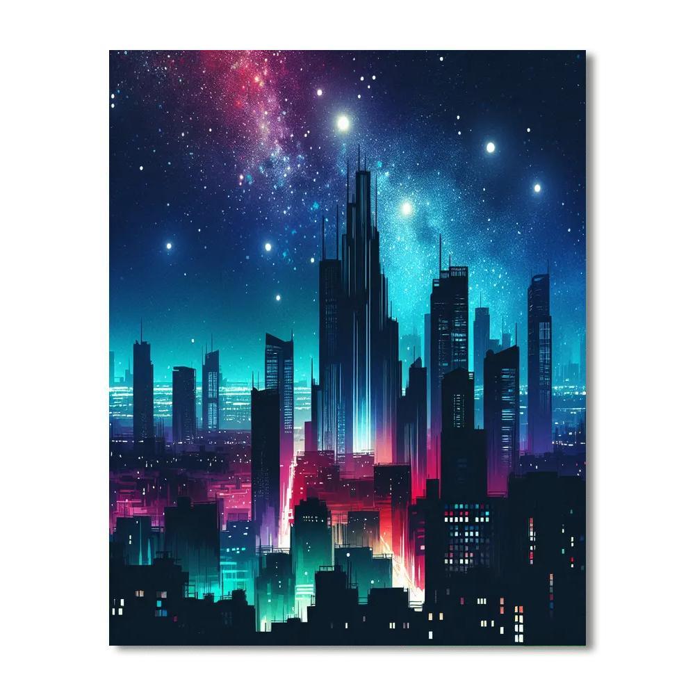 Astonishing City Night Lights Painting By Numbers Kit