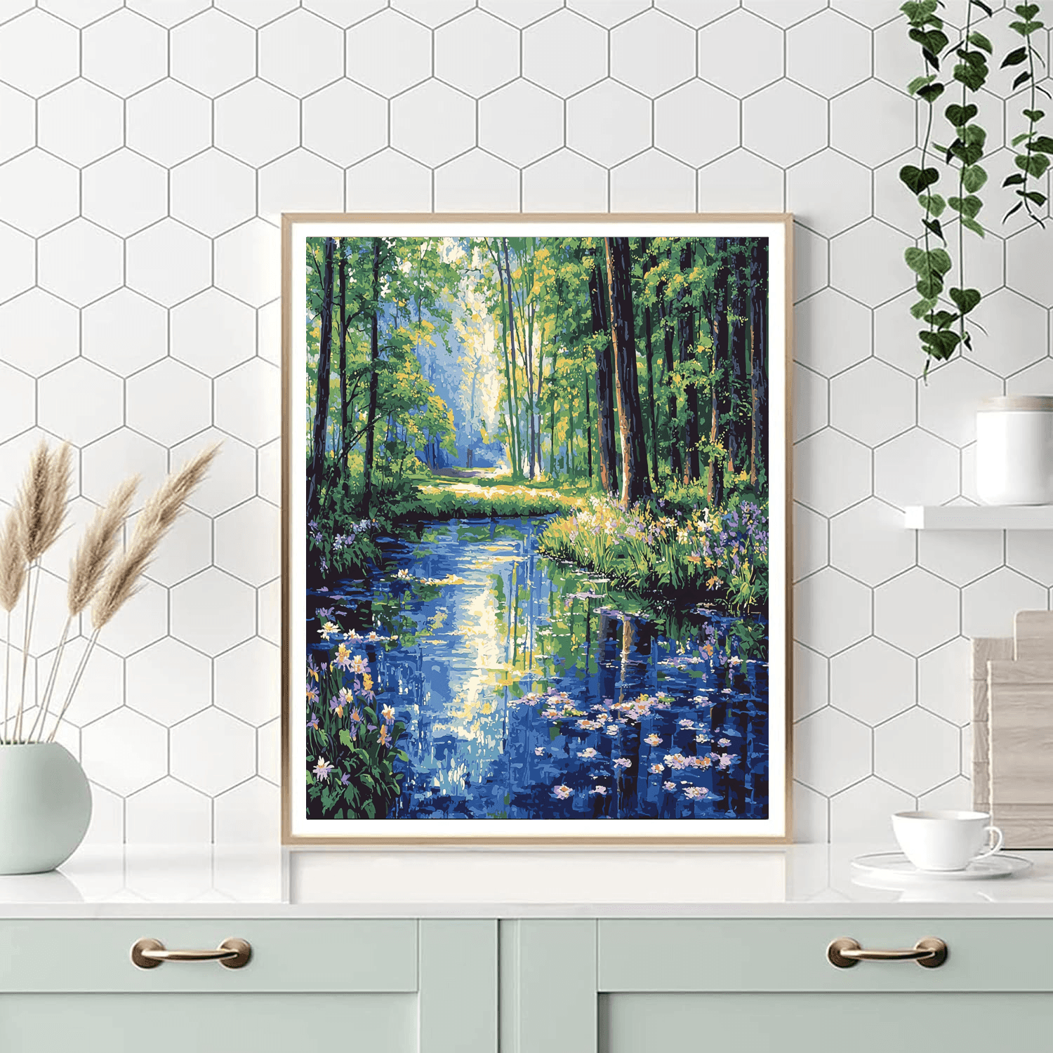 Claude Monet Inspired Mystical Forest Reflections  Paint By Numbers Kits