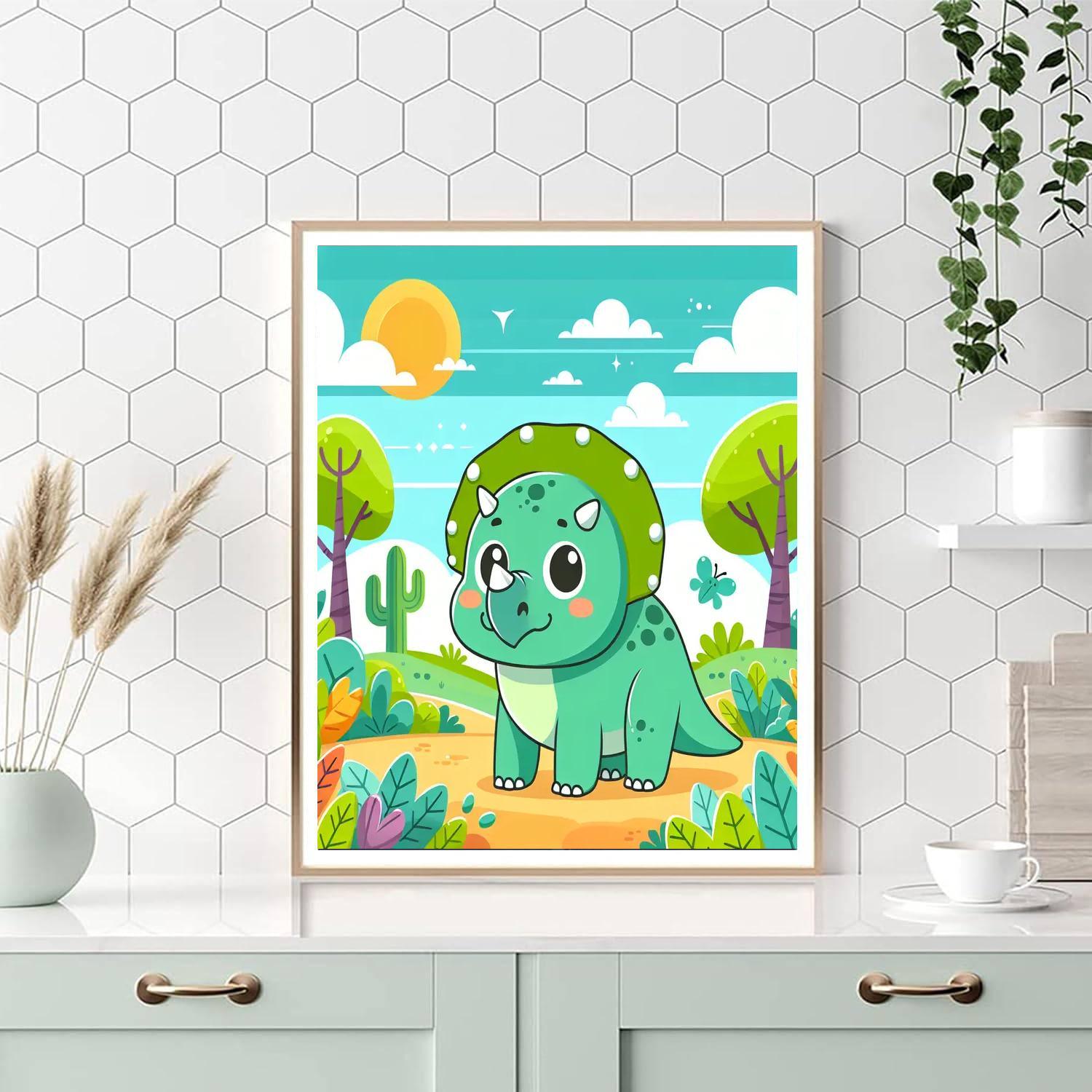 Friendly Triceratops Paint By Numbers Kits