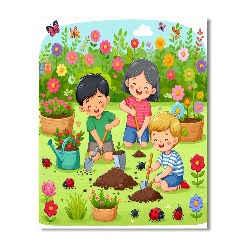 Gardening Buddies Paint By Numbers Art