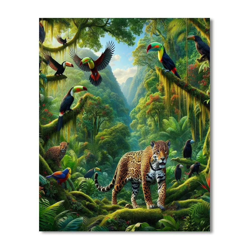 Exotic Wildlife Adventure Paint By Numbers Art