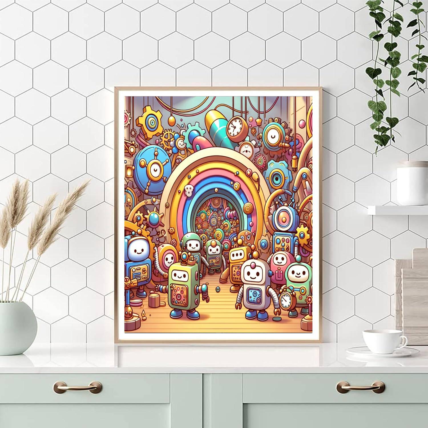 Time Travel Adventure With Robots Numbered Painting Kits