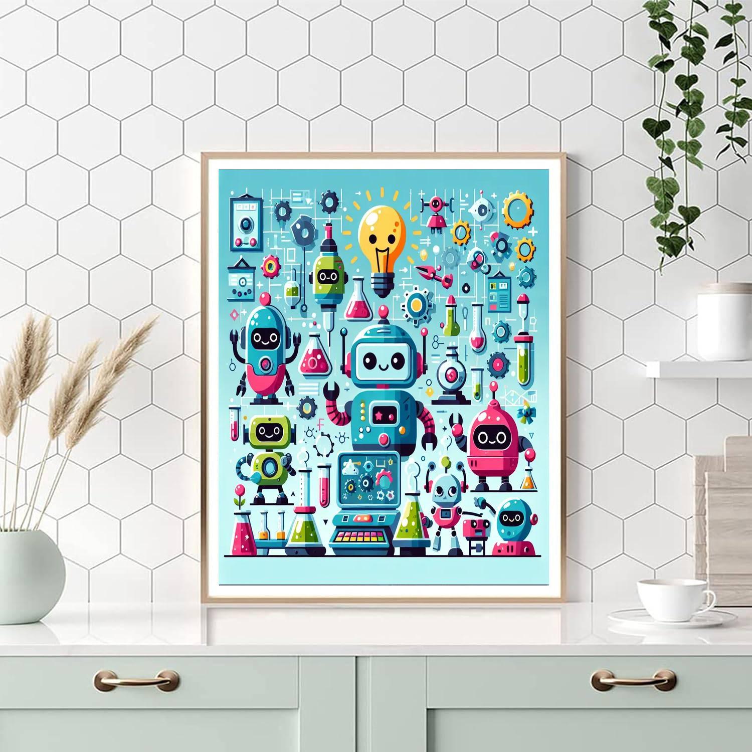 Robot Inventors Unite Painting By Numbers Kit