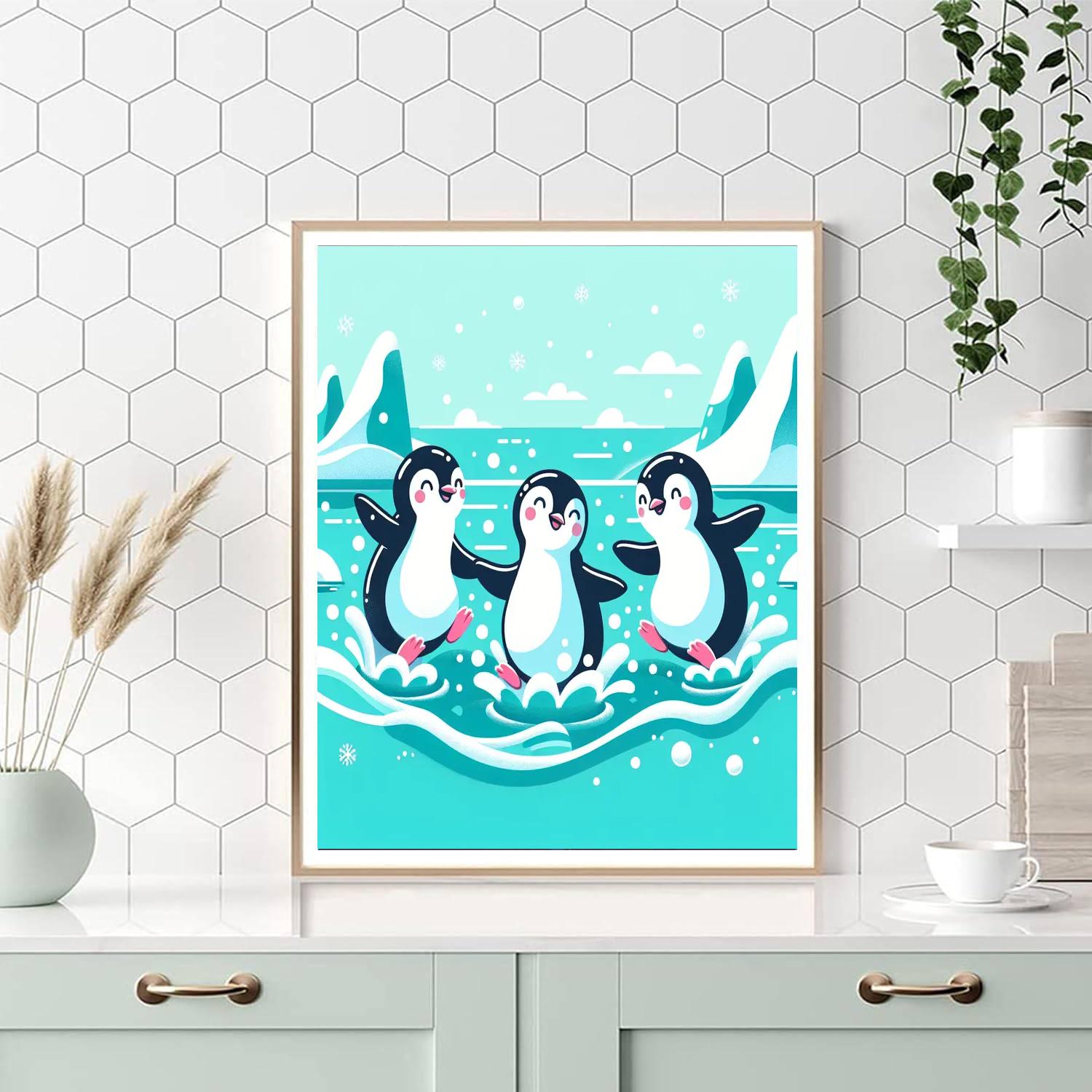 Bubbly Penguins Number Painting