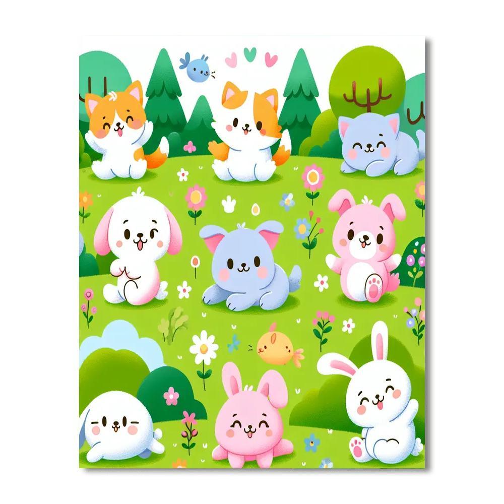 Adorable Animals Painting Number Kit