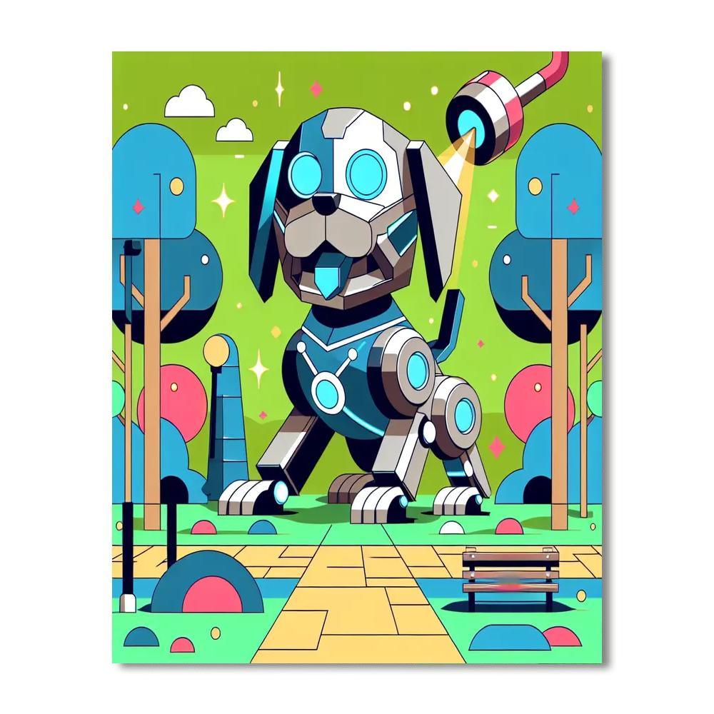 Mighty Robot Dog DIY Paint By Numbers