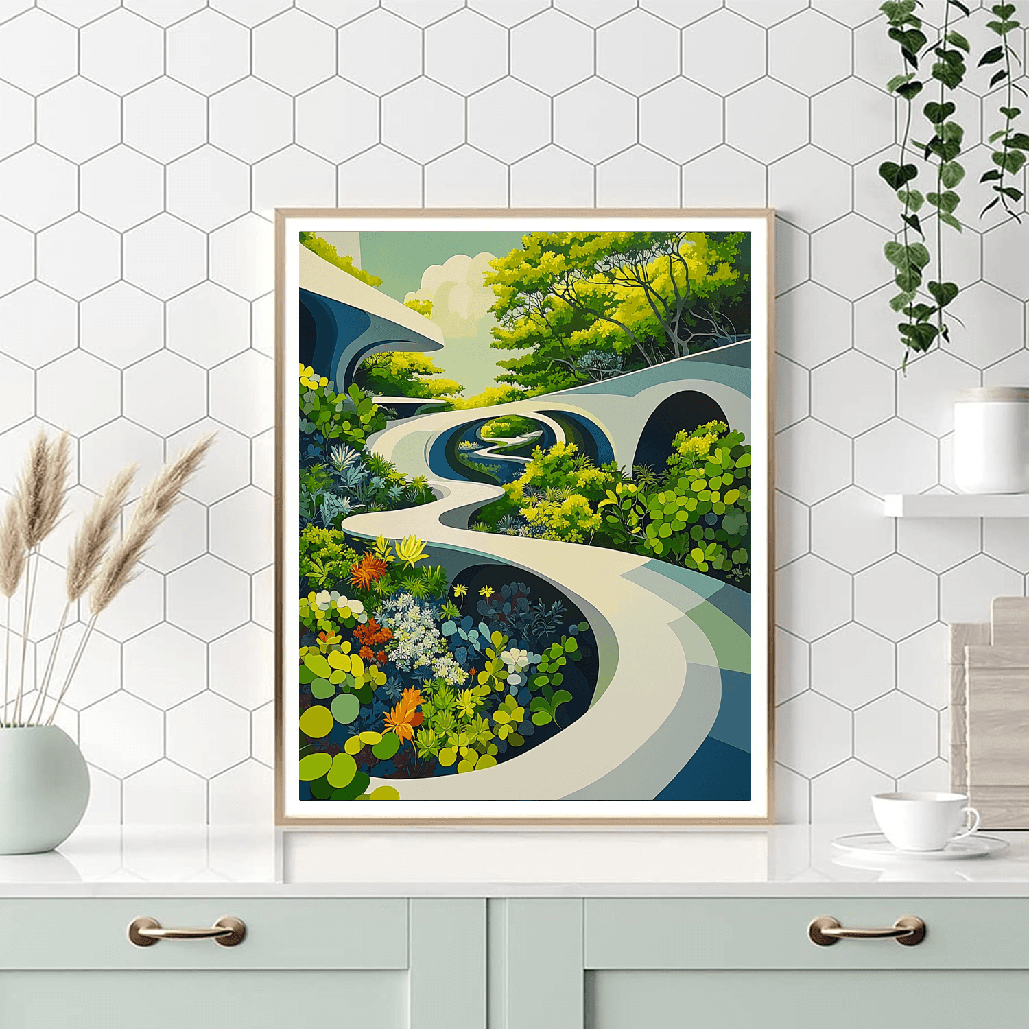 Hundertwasser Inspired Futuristic Botanical Garden Paint By Numbers Kits