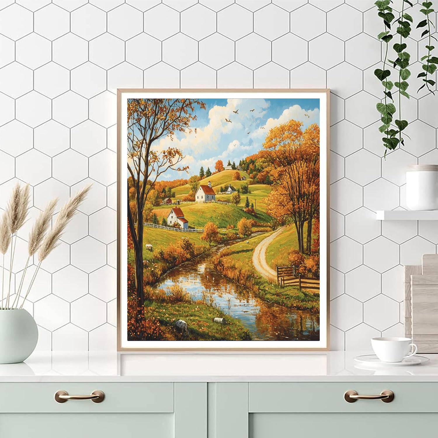 Norman Rockwell Inspired Nostalgic Rural Charm  Painting By Numbers Kit