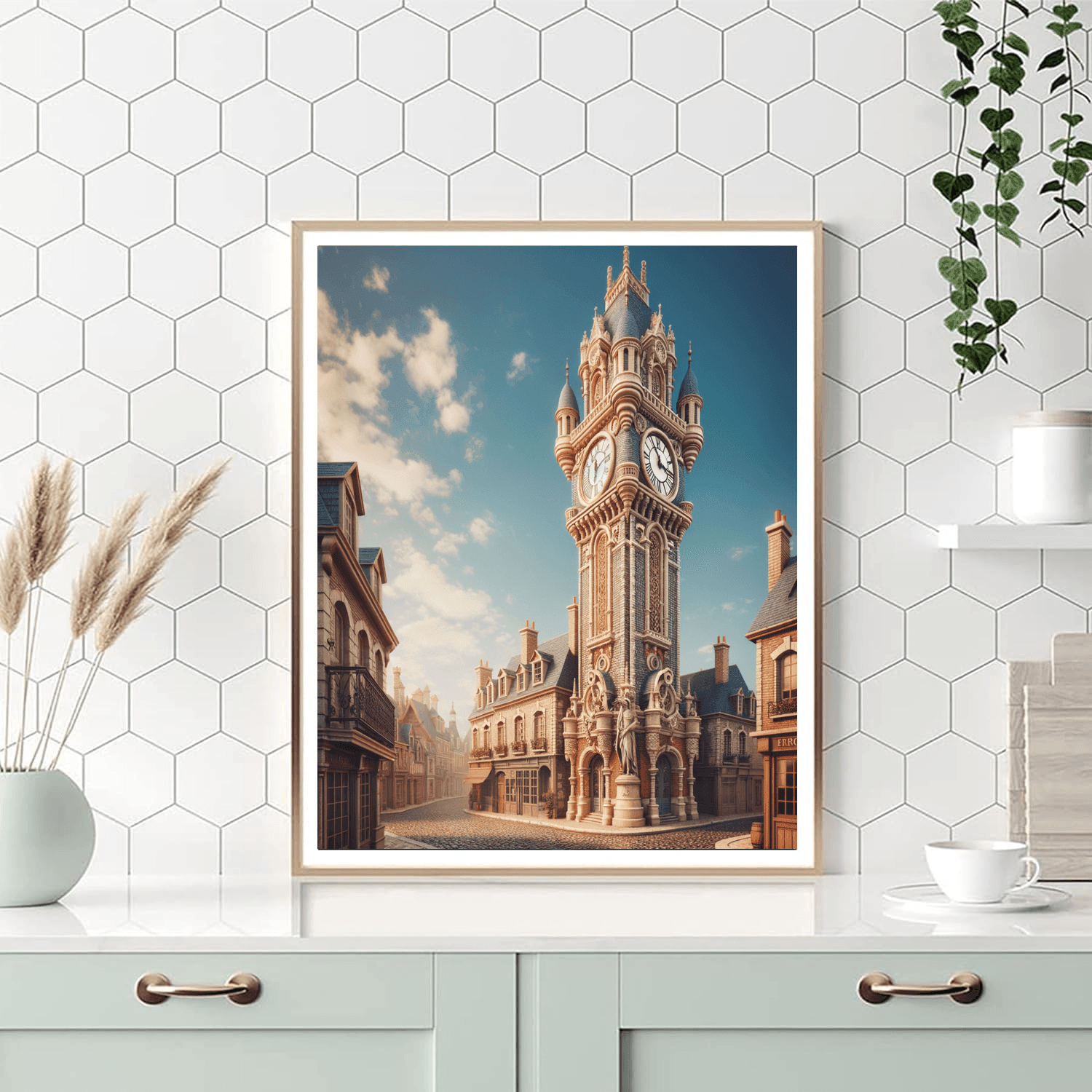 Old Town Clock Tower - DIY Painting By Numbers Kit