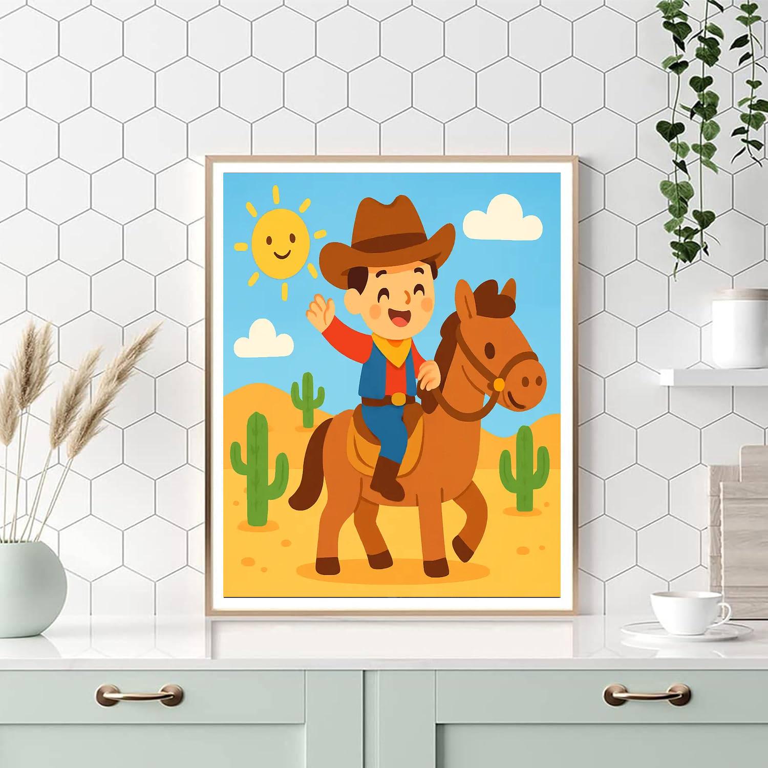 Cheerful Wild West Paint By Numbers Art