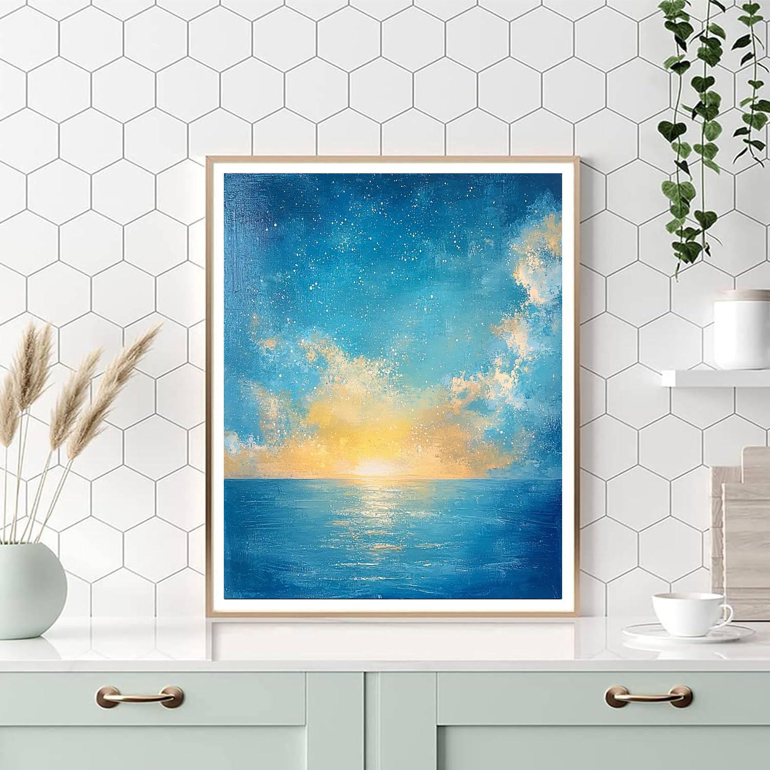 J.M.W. Turner Inspired Starry Horizon  Paint By Number