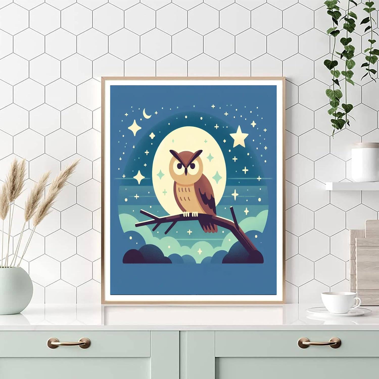 Charming Owl's Night Watch Numbered Painting Kits