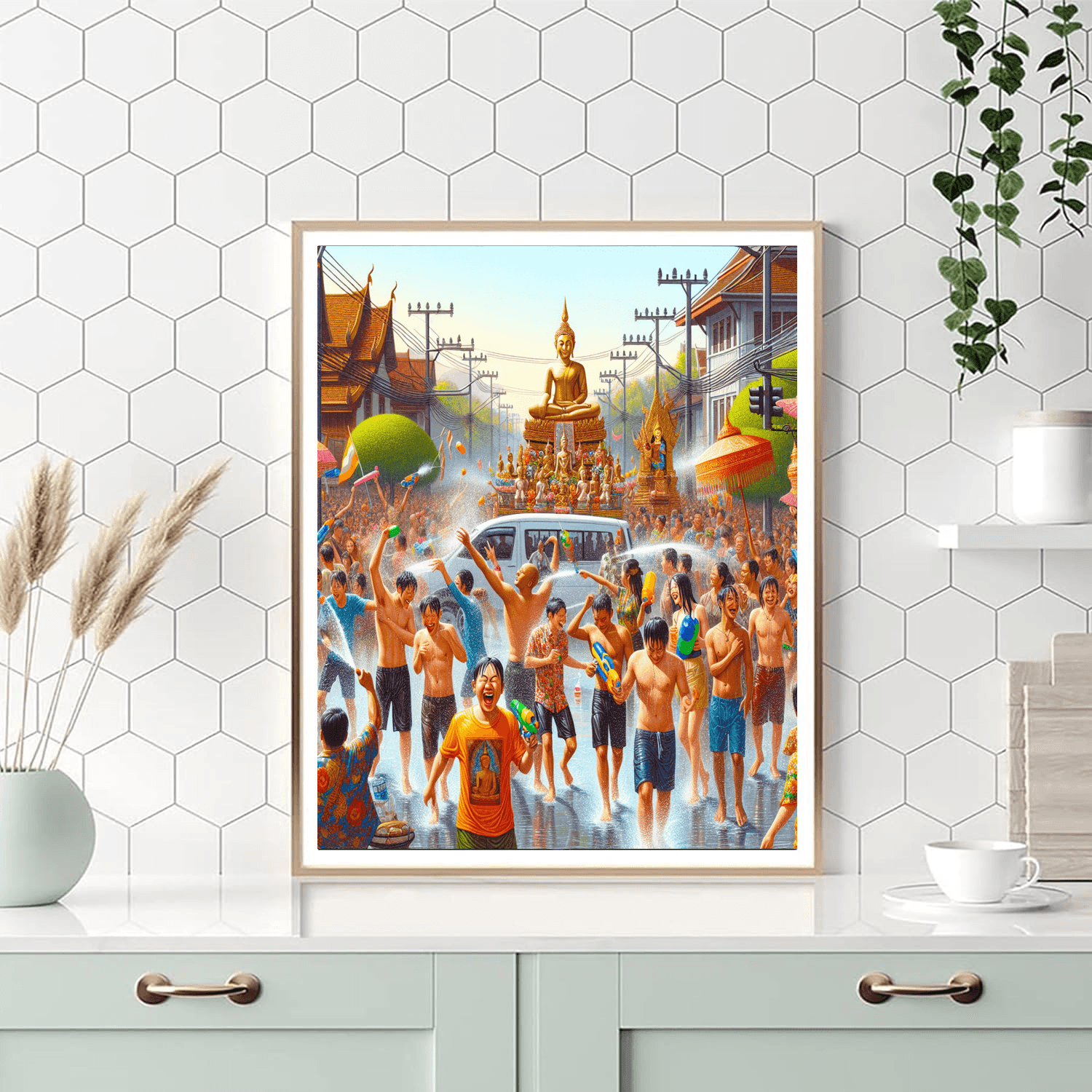 Songkran - Chiang Mai Paint By Numbers Art