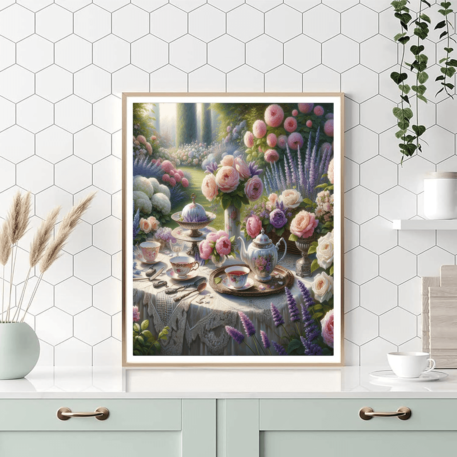 Vintage Garden Tea Party Painting By Numbers Kit