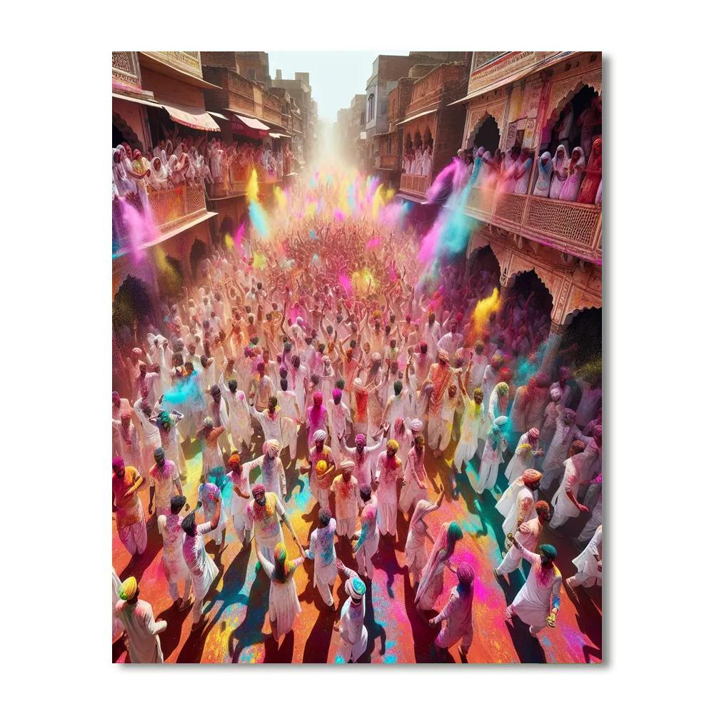 Holi Festival Of Colors - Mathura, India Paint By Color
