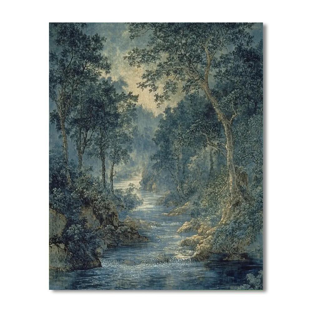 Zhao Mengfu Inspired Riverside Serenity  Painting By Numbers Kit