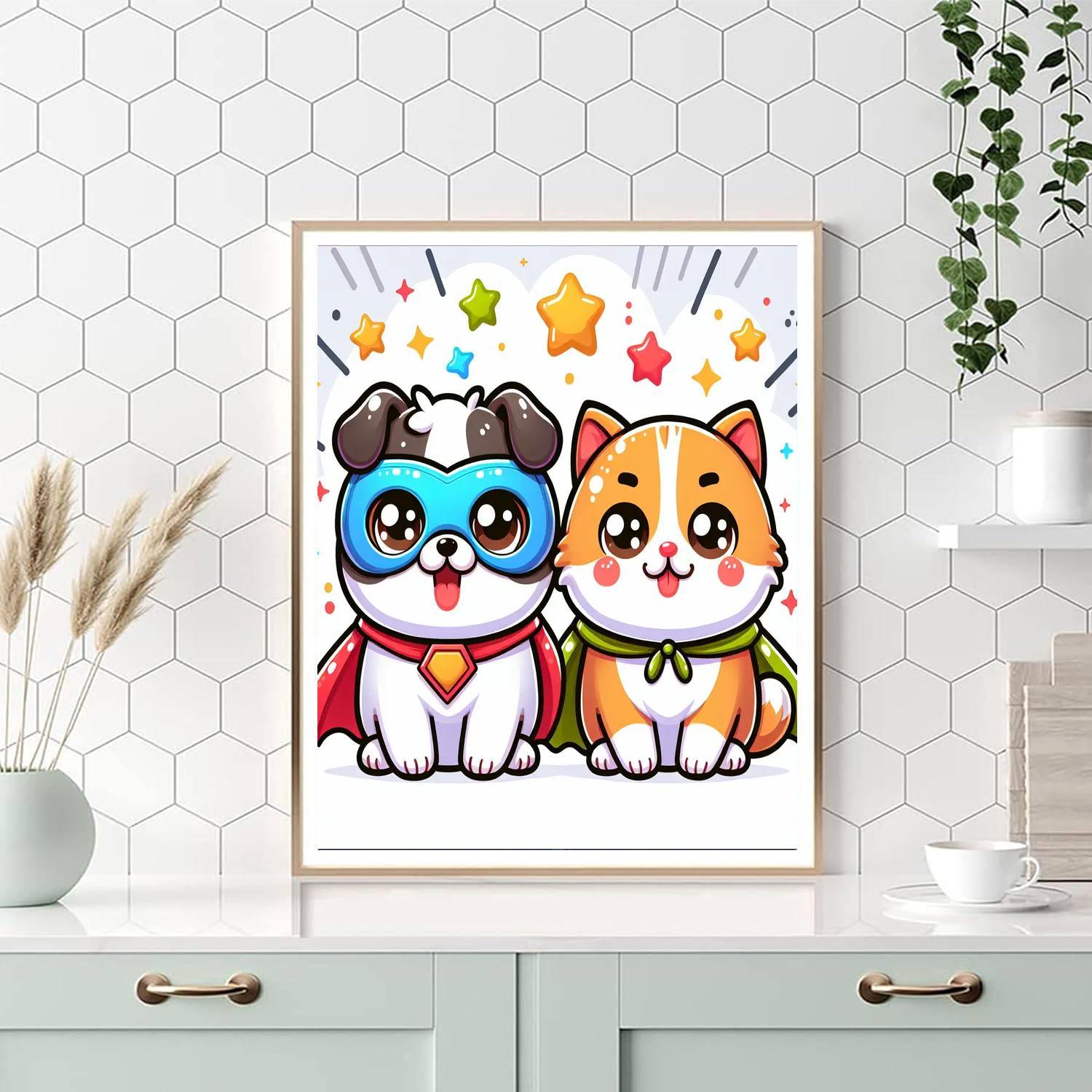 Superhero Pets Paint By Color