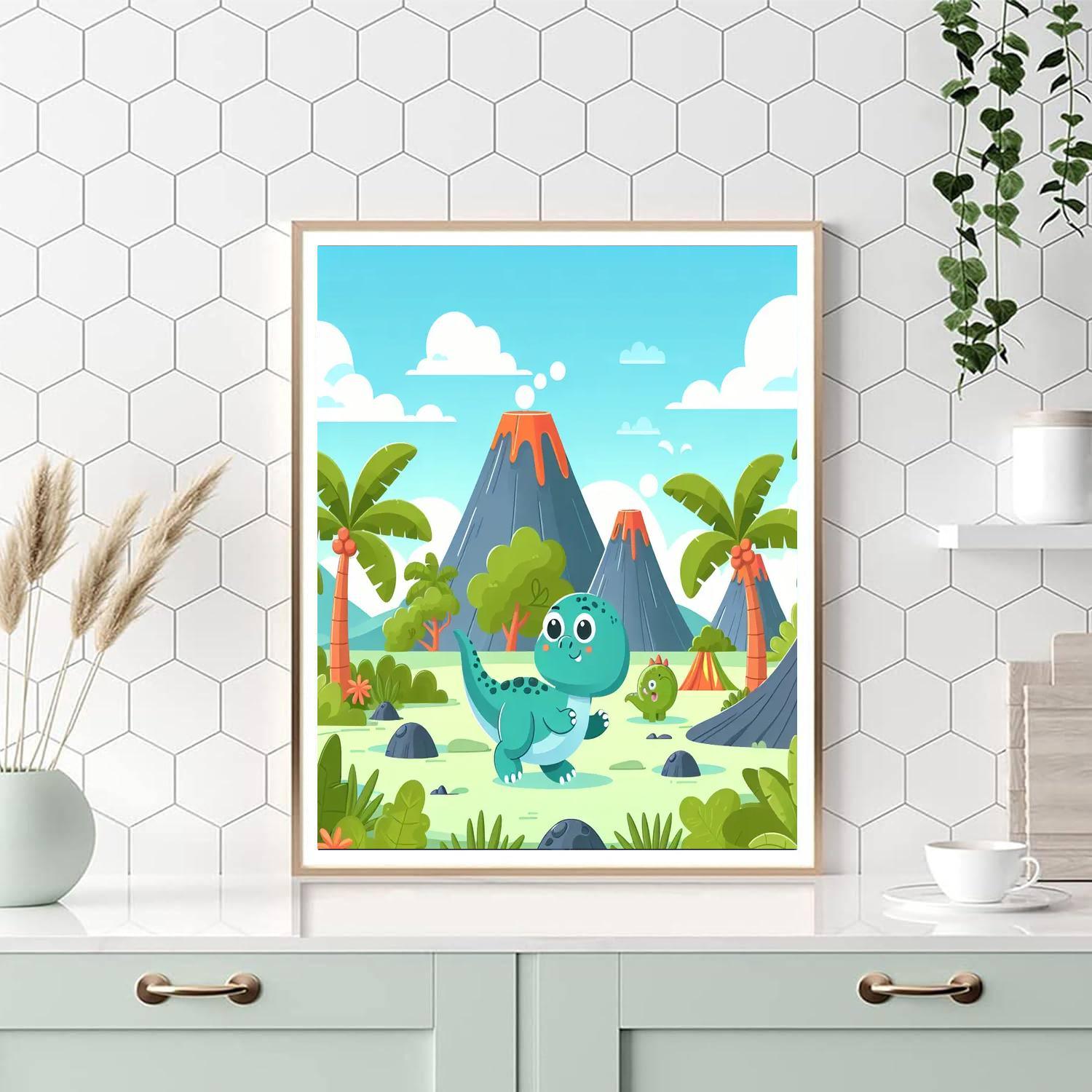 Dinosaurs' Playland Numbered Painting Kits