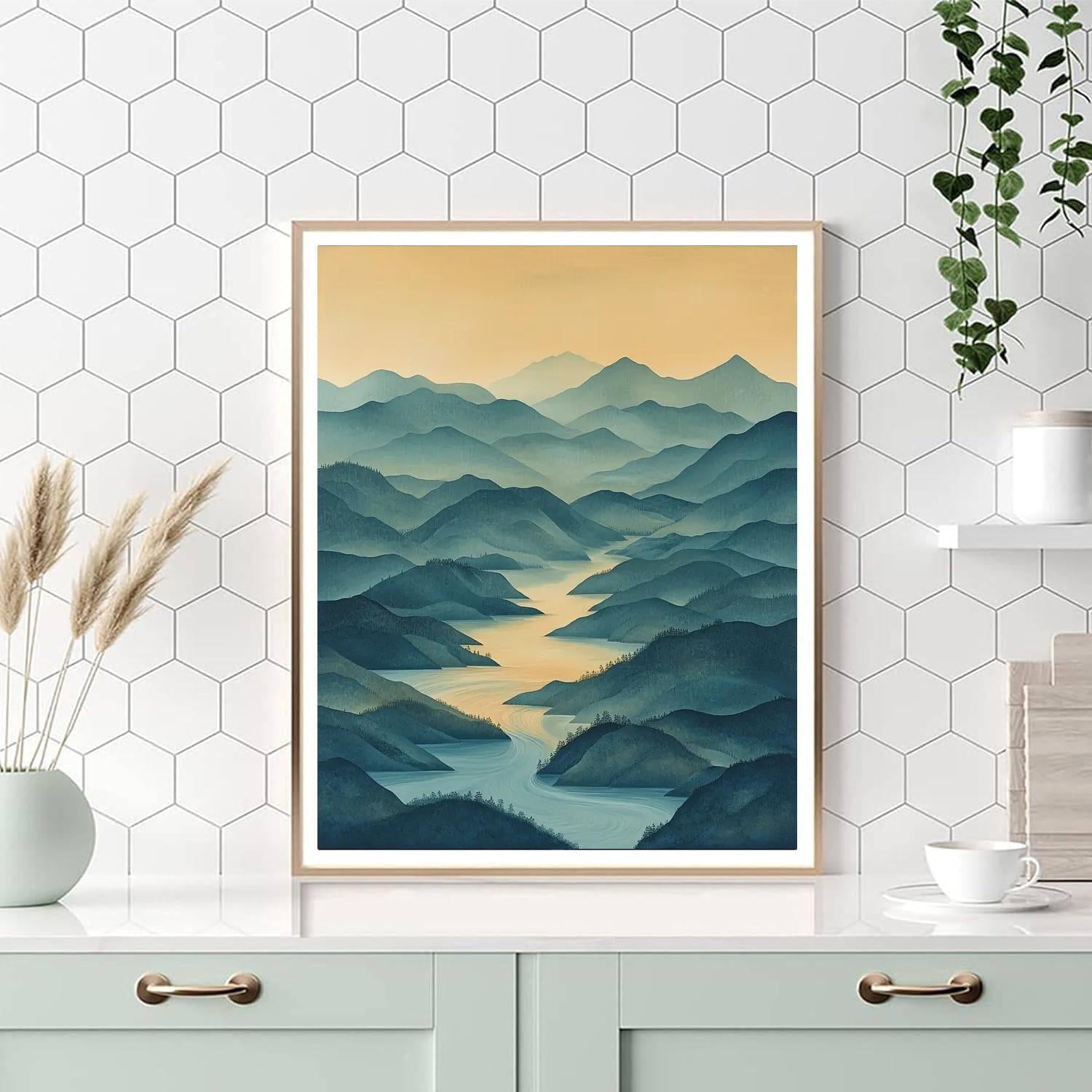 Nandalal Bose Inspired Flowing Rivers  Painting Number Kit