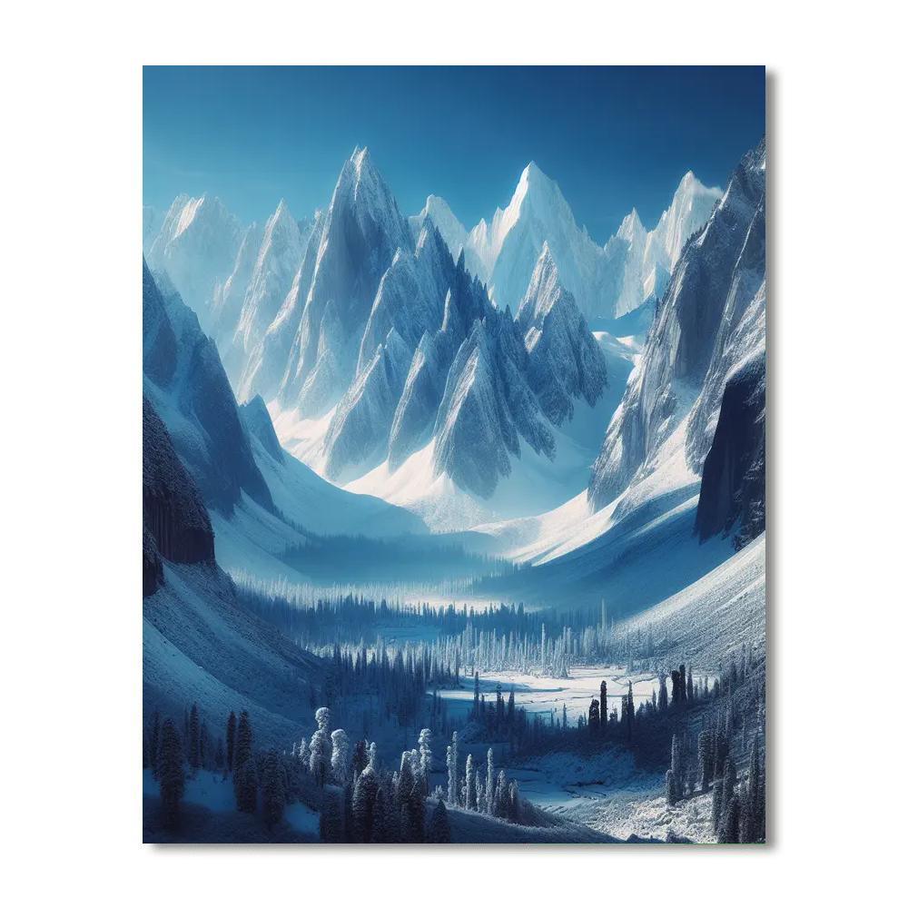 Snowy Alpine Sanctuary Numbered Painting Kits