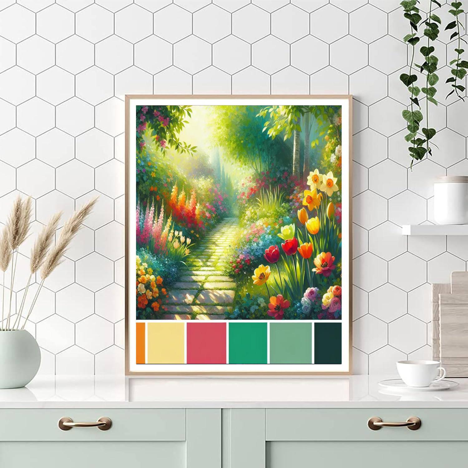 Springtime Garden Path Painting By Numbers Kit