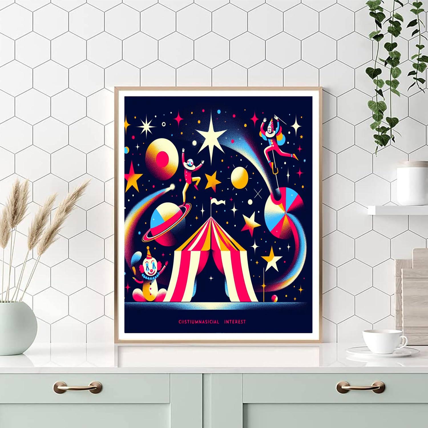 Galactic Circus Show Number Painting