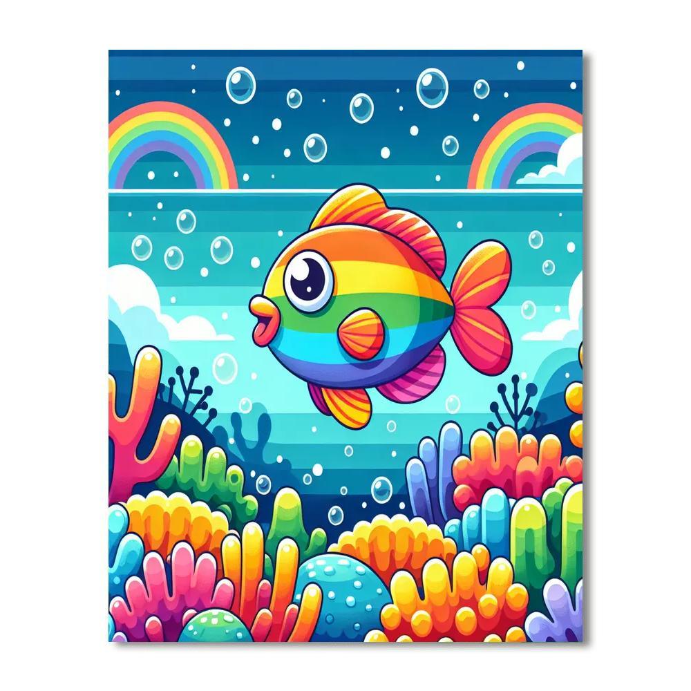 Vibrant Rainbow Fish Paint By Numbers