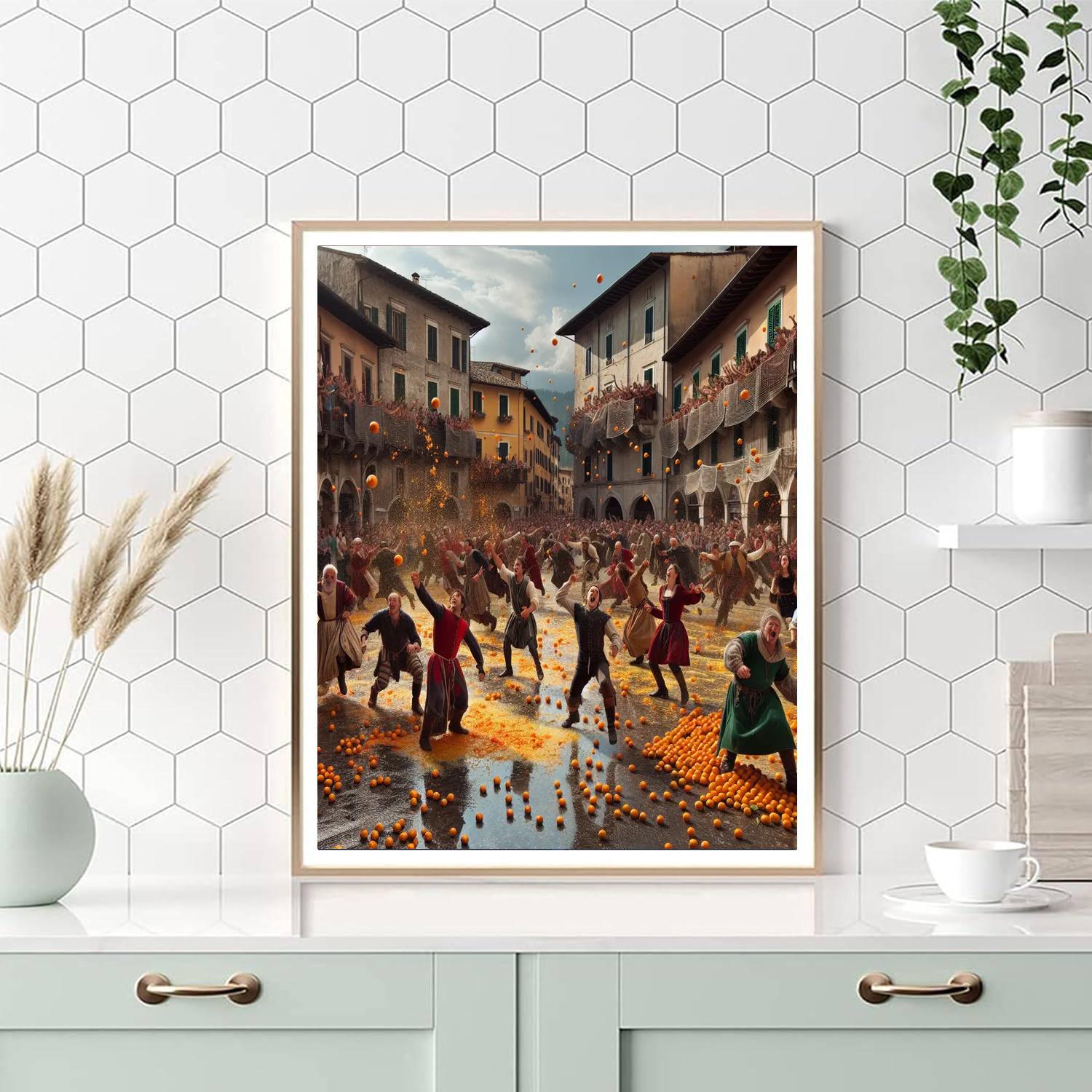 The Battle Of The Oranges - Ivrea, Italy Number Painting
