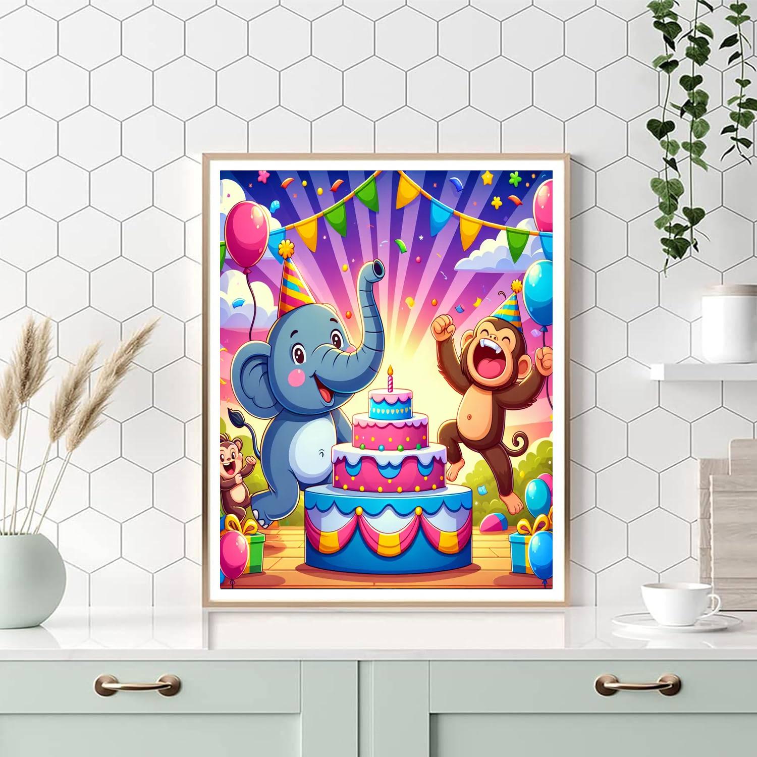 Fun Animal Party Painting By Numbers Kit