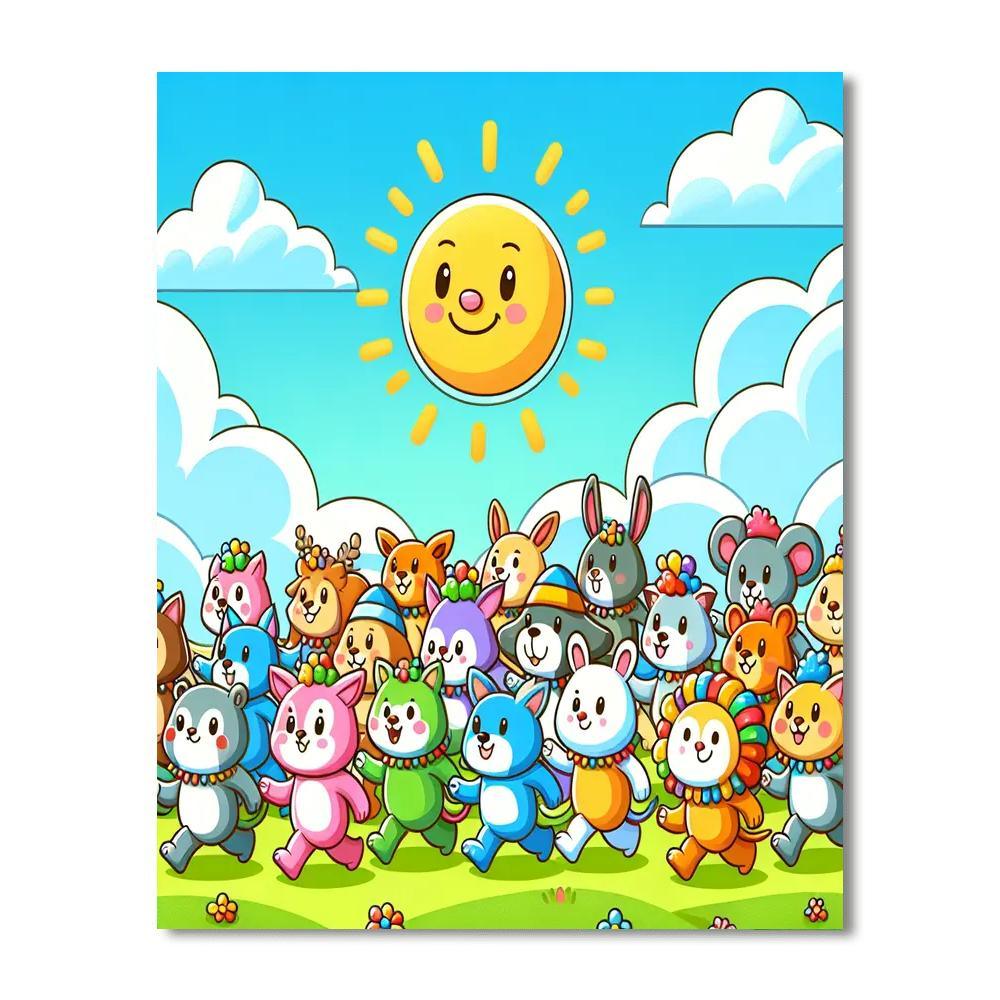 Sunny Animal Parade Paint By Color