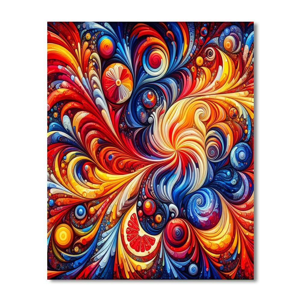 Colorful Kaleidoscope Burst Paint By Number