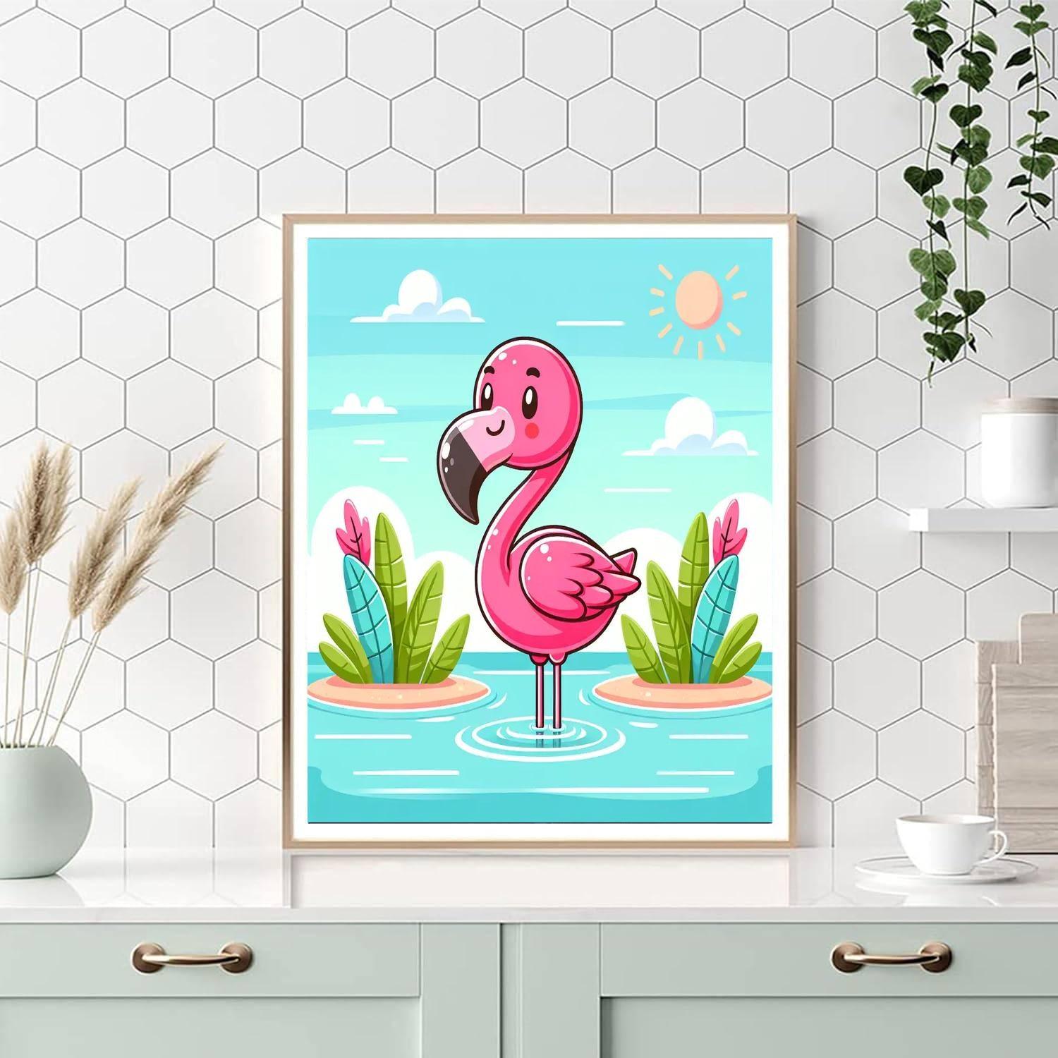 Frolicsome Flamingo Painting Number Kit