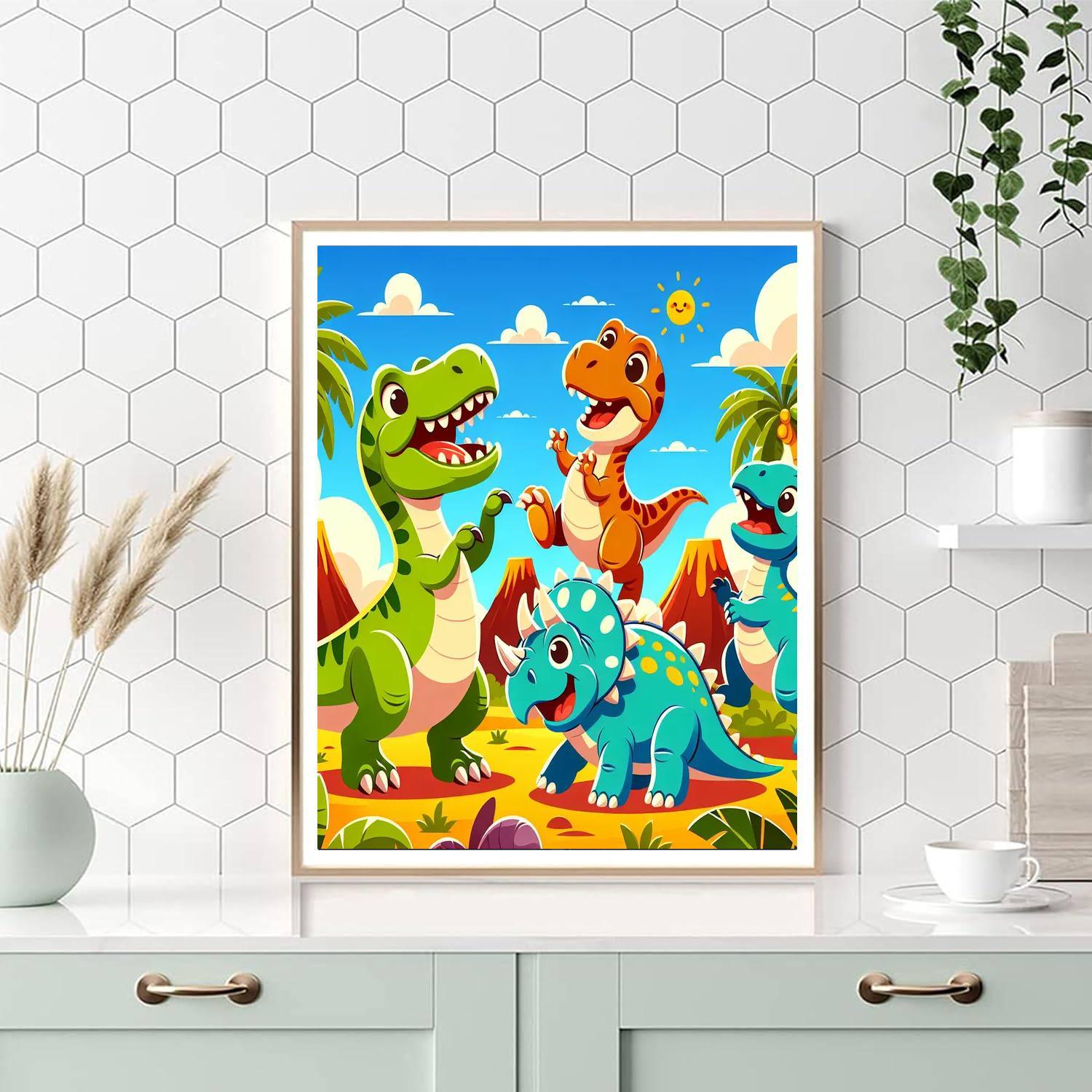Whimsical Dino Discovery DIY Paint By Numbers