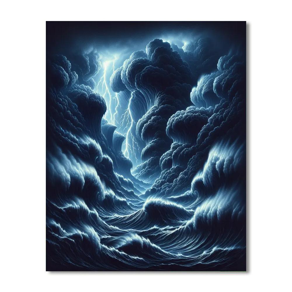 Dramatic Stormy Seascape Painting Number Kit