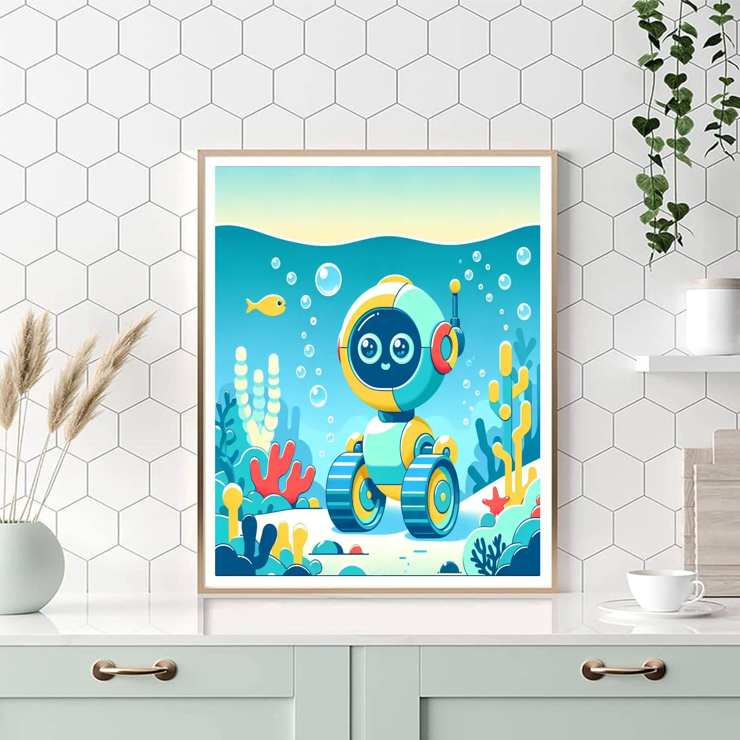 Underwater Robot Explorers Numbered Painting Kits