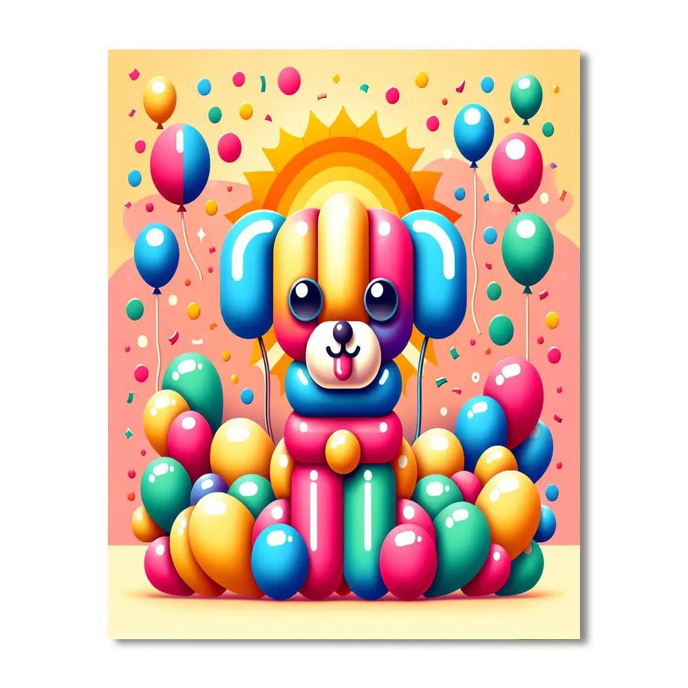 Bright Balloon Puppy Paint By Numbers Kits