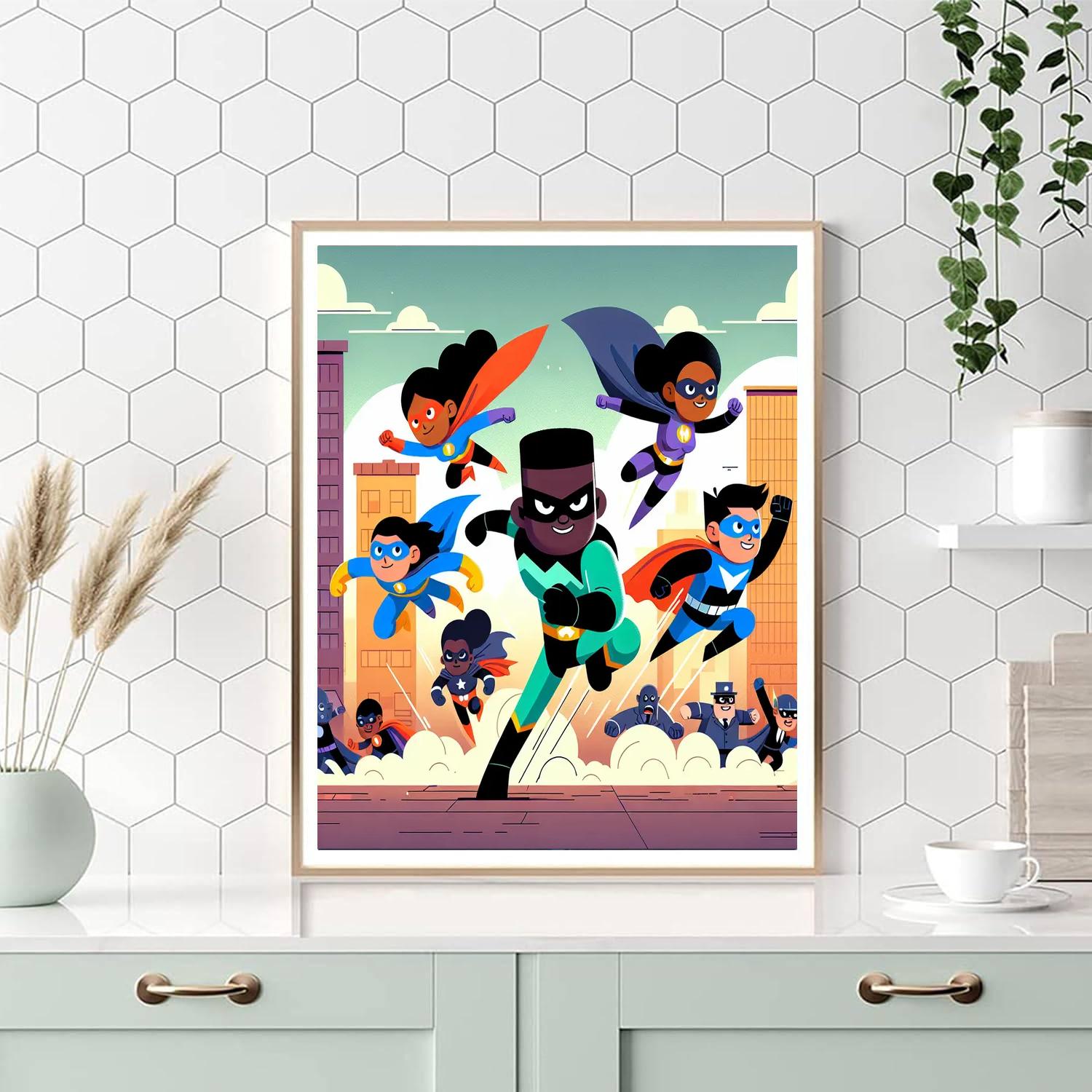 Epic Superhero Battles Painting Number Kit