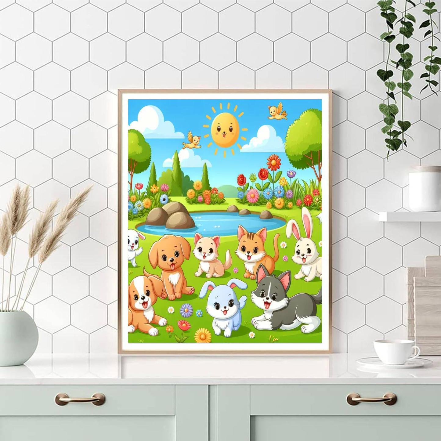 Pet Paradise Paint By Numbers Art