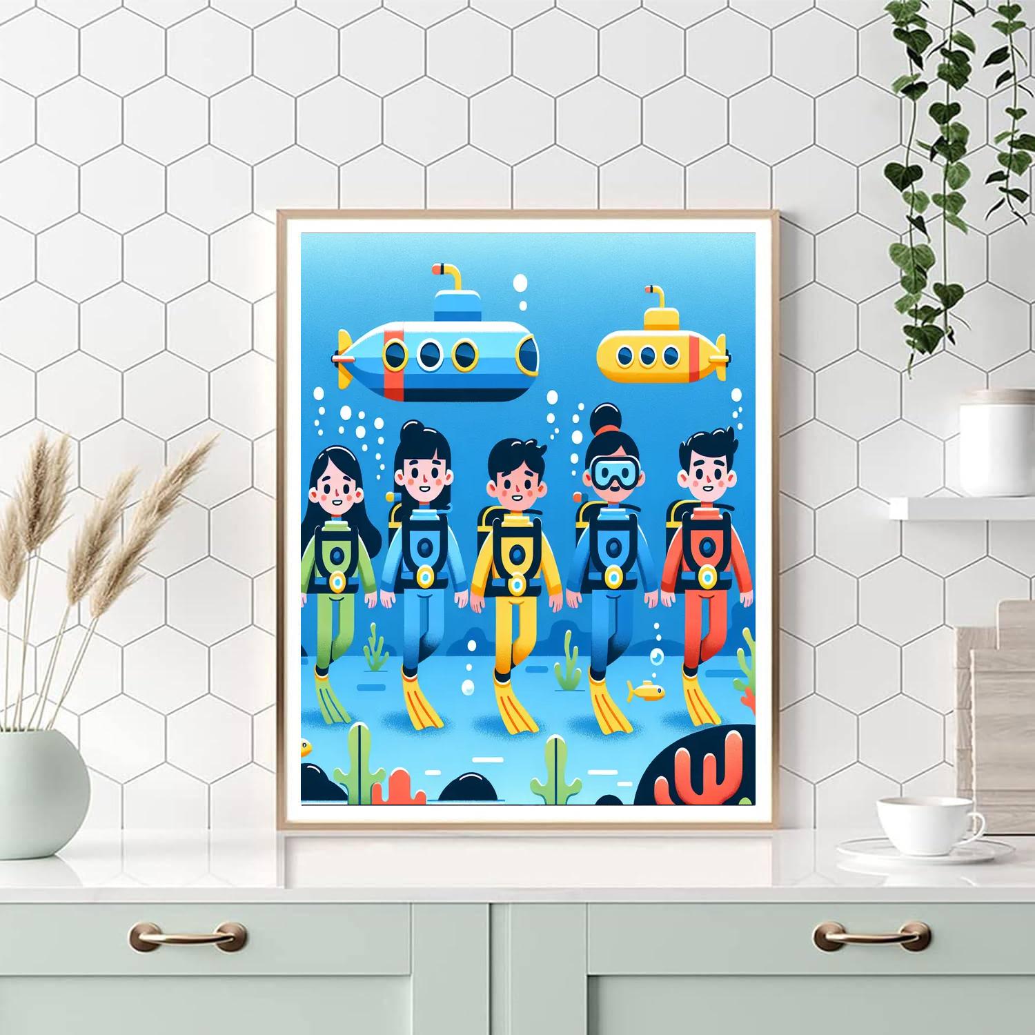 Undersea Explorer's Voyage Paint By Numbers Art
