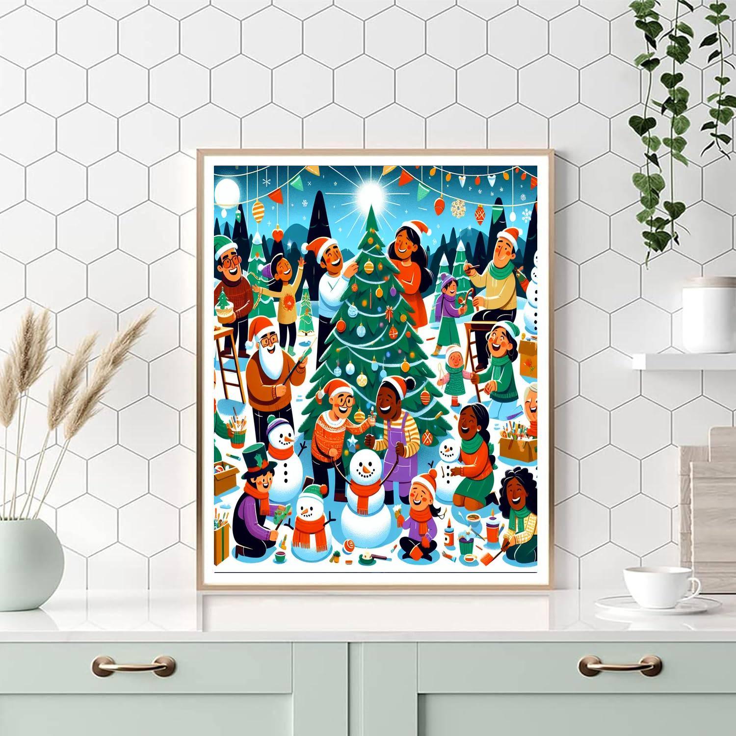 Charming Holiday Fun Paint By Numbers Art
