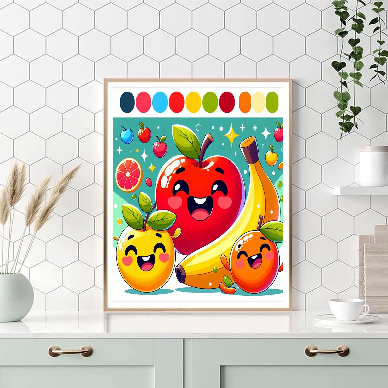 Whimsical Fruit Fun Paint By Numbers Art