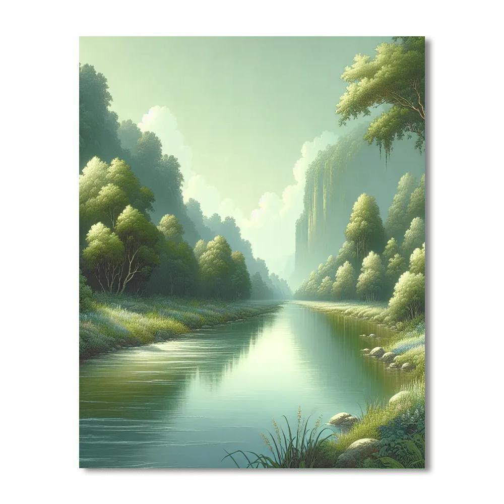 Riverside Tranquility Number Painting